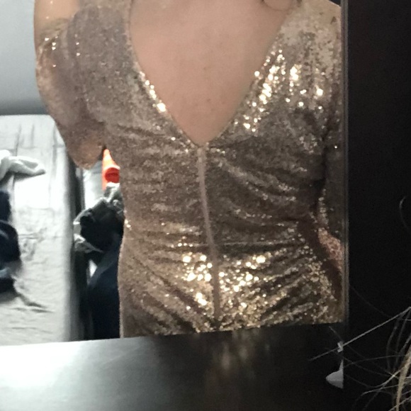 Gold Sequin Jumpsuit - Picture 3 of 3